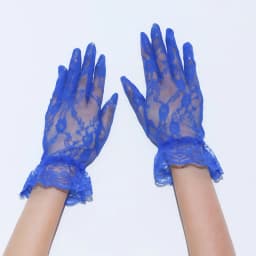 Women Fashion Elegant Lace Wrist Thin Transparent Blue White Black Short Gloves Wedding Dress Music Festival Party Performance