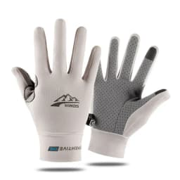 Cycling Gloves Ice Silk Anti-UV Sunscreen Outdoor Fishing Driving Gloves Anti-Slip Full Finger Breathable Unisex Riding Gloves