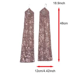 Sexy Glittering Sequin Hook Gloves for Women Cosplay Party Dinner Nightclub Stage Performance Wedding Long Fingerless Gloves