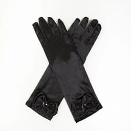 Girls' Princess Lace Gloves with Satin Bow, Long Gloves for Performance Dresses, Satin Gloves