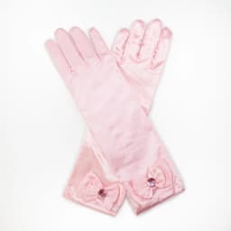 Girls' Princess Lace Gloves with Satin Bow, Long Gloves for Performance Dresses, Satin Gloves