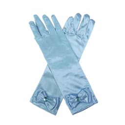 Girls' Princess Lace Gloves with Satin Bow, Long Gloves for Performance Dresses, Satin Gloves