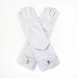 Girls' Princess Lace Gloves with Satin Bow, Long Gloves for Performance Dresses, Satin Gloves