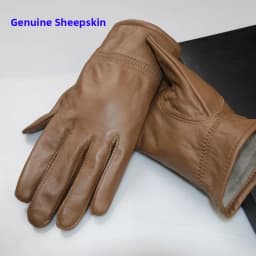 Men's Winter Gloves Fleece Lined Leather Motorcycle Riding Gloves Windproof Pure Color Biker Driving Outdoor Cycling Gloves
