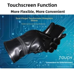 Men's Winter Gloves Fleece Lined Leather Motorcycle Riding Gloves Windproof Pure Color Biker Driving Outdoor Cycling Gloves