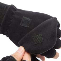 Winter warm Gloves Fingerless Convertible Thermal Mittens Gloves Windproof Polar Fleece Warm men women double-layer Flap Gloves