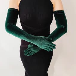 44cm 52cm 65cm Autumn Winter Warm Women Banquet Opera Solid Long Gold Velvet Gloves Retro Elegant Soft Tight Not Bloated Elastic