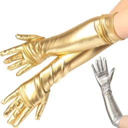 Long patent leather gloves sexy coated gloves gold silver glossy leather long gloves steel pole stage performance gloves y2k
