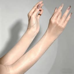 Ultra-thin Sexy Oil Glossy Shiny High Elasticity Solid Nylon Long Five-Finger Gloves Women Aurora Tights Stockings Mittens