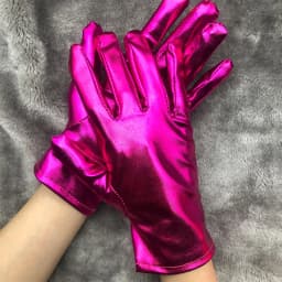 Shiny patent leather adult gloves, etiquette thin, men's and women's role-playing, stage performance, party gloves