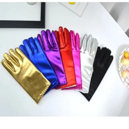 Shiny patent leather adult gloves, etiquette thin, men's and women's role-playing, stage performance, party gloves