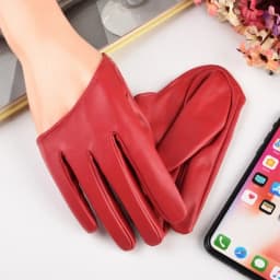 Women DS Half Palm Nightclub Pole Dancing Stage Performance Fashion Personality Hip Hop Gloves Leather Multicolor Soft