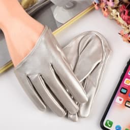 Women DS Half Palm Nightclub Pole Dancing Stage Performance Fashion Personality Hip Hop Gloves Leather Multicolor Soft