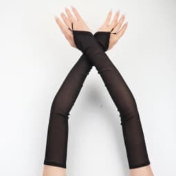 Women Sexy 48cm Transparent Mesh Hook Finger Gloves Elasticity Soft Solid Long Fingerless Cosplay Party Show Accessories