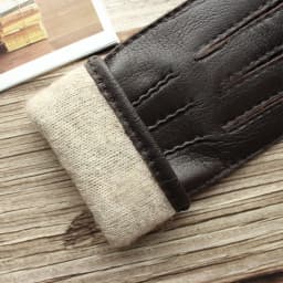 New Women's Deerskin Gloves Leather Color Fashion Wool Knitted Lining Hand-Stitched Outdoor Driving and Cycling Warm Gloves