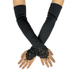 Women Satin Hook Finger Long Fingerless Gloves Retro Style Opera Evening Dress Accessories Etiquette High Elasticity Wedding