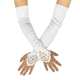 Women Satin Hook Finger Long Fingerless Gloves Retro Style Opera Evening Dress Accessories Etiquette High Elasticity Wedding