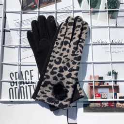 Winter New Fashion Sexy Opening Design Leopard Print Gloves Women Touch Screen Warm Full Finger Gloves Elegant Soft Mittens G083