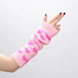 1 Pair Women Gloves Japanese Kawaii Lolita Arm Sleeve Girl Arm Crochet Knitting Gothic Heart Warm Fingerless Warmer Winter Glove