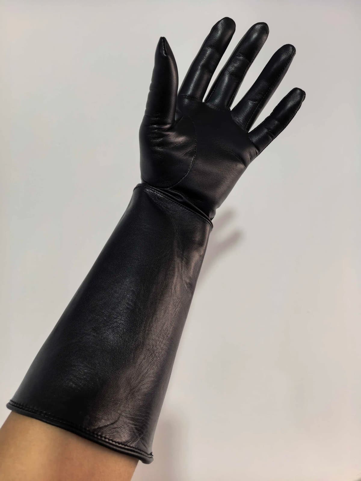 Men's Luxury Long Leather Gloves Unlined Soft Thin Fitted Gloves for Elegant Fashion