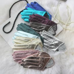 Women's Runway Patent Leather Gloves Men's Half Palm Glove Fashion Female Performance Dancing Party Genuine Leather Sexy Glove