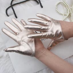 Women's Runway Patent Leather Gloves Men's Half Palm Glove Fashion Female Performance Dancing Party Genuine Leather Sexy Glove