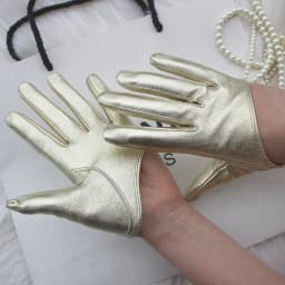 Women's Runway Patent Leather Gloves Men's Half Palm Glove Fashion Female Performance Dancing Party Genuine Leather Sexy Glove