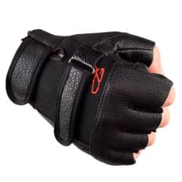 Men's Half Finger Leather Fitness Gloves Bike Sport Gloves Gym Exercise Men Black Rivets Punk Gloves