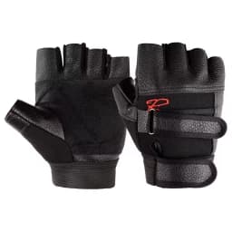 Men's Half Finger Leather Fitness Gloves Bike Sport Gloves Gym Exercise Men Black Rivets Punk Gloves