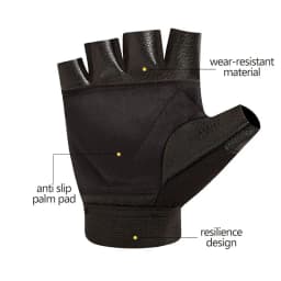 Men's Half Finger Leather Fitness Gloves Bike Sport Gloves Gym Exercise Men Black Rivets Punk Gloves