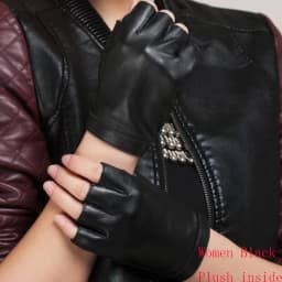 New Fashion High Quality Soft Women Men Half Finger Genuine Leather Motocycle Fingerless Sheepskin Gloves S74