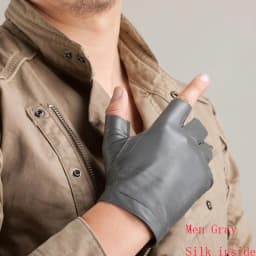 New Fashion High Quality Soft Women Men Half Finger Genuine Leather Motocycle Fingerless Sheepskin Gloves S74