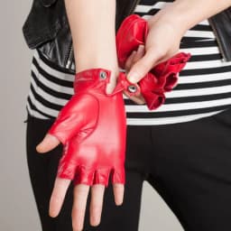 New Fashion High Quality Soft Women Men Half Finger Genuine Leather Motocycle Fingerless Sheepskin Gloves S74