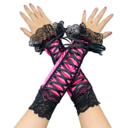 33cm Women Cute Lovely Lolita Cosplay Lace Ribbon Fingerless Gloves Aristocratic Style Stage Performance Evening Dress Accessori
