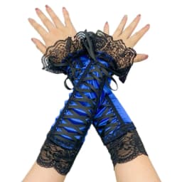 33cm Women Cute Lovely Lolita Cosplay Lace Ribbon Fingerless Gloves Aristocratic Style Stage Performance Evening Dress Accessori