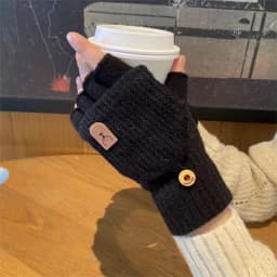 Knitted Fingerless Gloves Winter Thicken Warm Touch Screen Gloves for Men Women Gloves Warm Half Finger Student Gloves