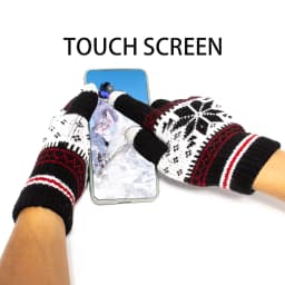 Fashion Snowflake Winter Knitted Gloves Unisex Adult Warm Touch Screen Glove for Men & Women
