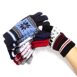 Fashion Snowflake Winter Knitted Gloves Unisex Adult Warm Touch Screen Glove for Men & Women