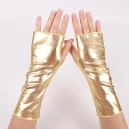 Women 23CM Patent Leather Cosplay Gothic Style Sexy Tight Nightclub Fingerless Gloves Stage Performance Fashion Personality
