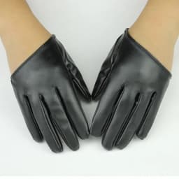 1 Pair Fashion Women Tight Full Finger Gloves Imitation PU Leather Sexy Half Palm Gloves Party Performance Black Short Mittens