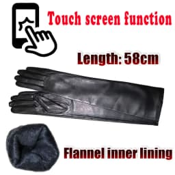 AOTIANYANG Leather Gloves 100% sheepskin mid-length colored fleece for cold and warm winter women's long arm sleeves for driving