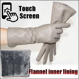 AOTIANYANG Leather Gloves 100% sheepskin mid-length colored fleece for cold and warm winter women's long arm sleeves for driving