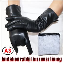 AOTIANYANG Leather Gloves 100% sheepskin mid-length colored fleece for cold and warm winter women's long arm sleeves for driving
