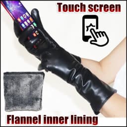 AOTIANYANG Leather Gloves 100% sheepskin mid-length colored fleece for cold and warm winter women's long arm sleeves for driving