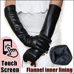 AOTIANYANG Leather Gloves 100% sheepskin mid-length colored fleece for cold and warm winter women's long arm sleeves for driving
