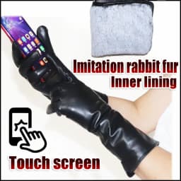 AOTIANYANG Leather Gloves 100% sheepskin mid-length colored fleece for cold and warm winter women's long arm sleeves for driving
