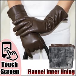 AOTIANYANG Leather Gloves 100% sheepskin mid-length colored fleece for cold and warm winter women's long arm sleeves for driving
