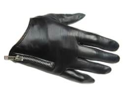 Men's Genuine Leather Gloves fashion classic short side zipper style Real Sheepskin Black Touch Screen   Winter Warm