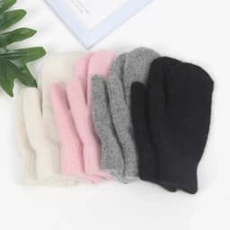 Soft Full Fingers Mittens Rabbit Hair Gloves Winter Keep Warm Korean Version of Solid Color All Fingers Winter Women Girl Gloves