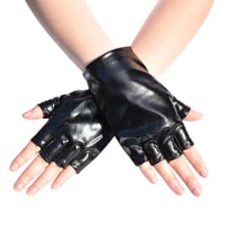 Short Punk Half-finger Patent Leather Gloves Comic Exhibition COSPLAY Gloves Cool Stage Performance Disco Hip-hop Sexy Glove